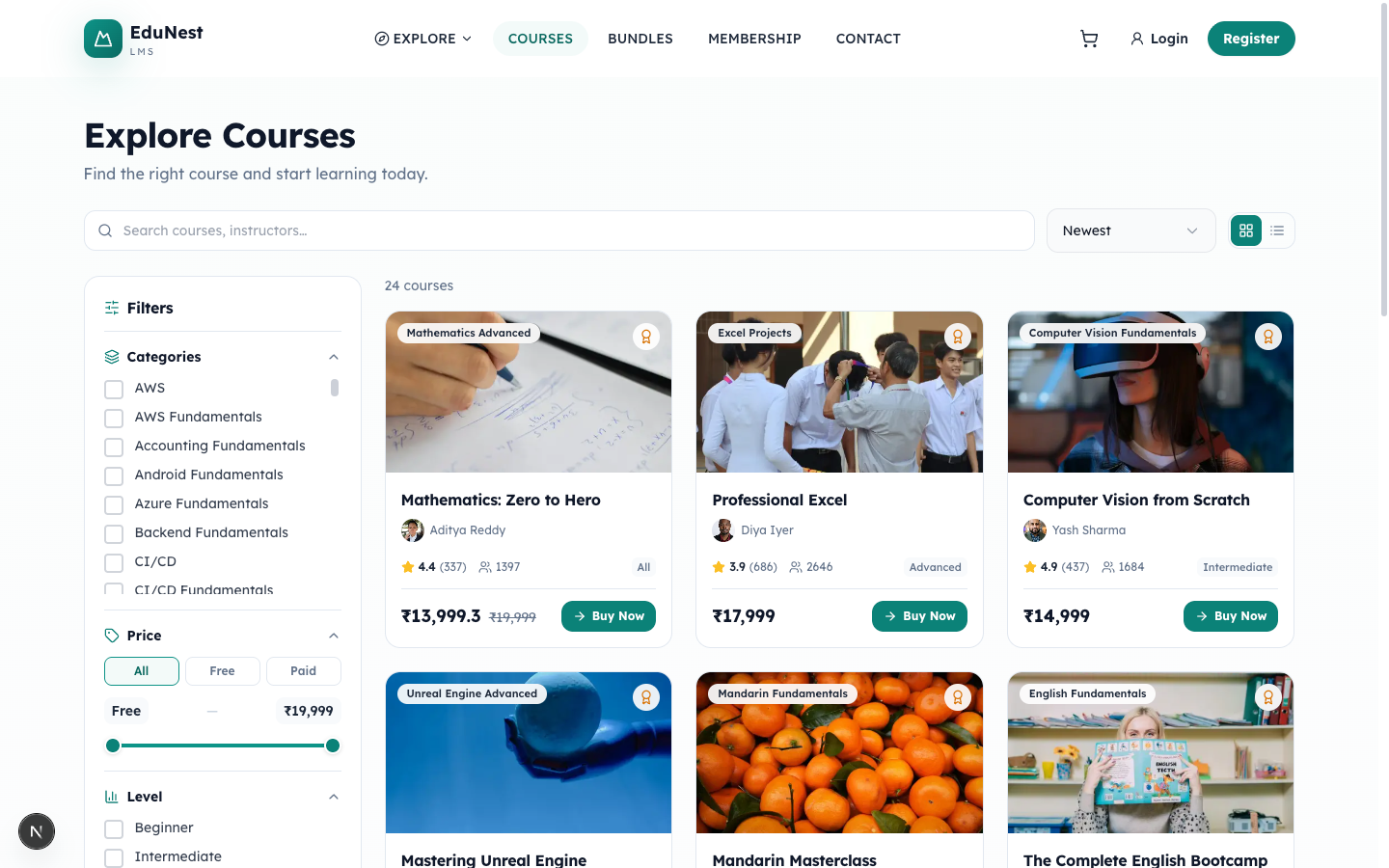 Course catalog